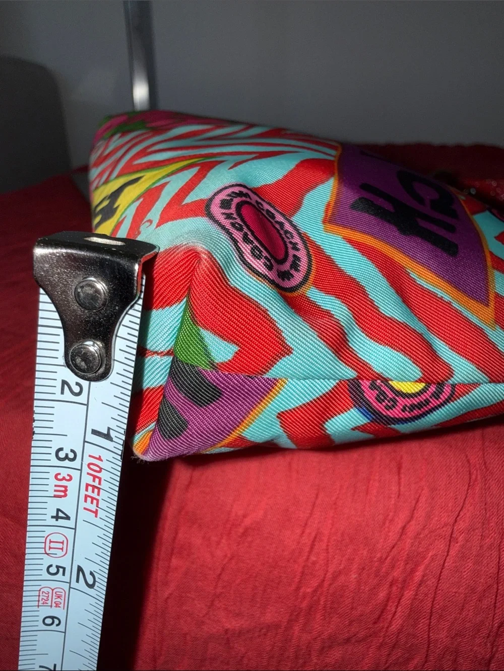 Coach poppy Red and Pink Graphic Shoulder Bag with Silver Plate - Picture 16 of 16